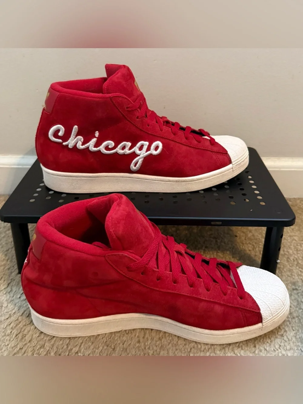 Adidas Pro Model Chicago FV4485 Red Suede High Tops Men’s 10.5 Rare